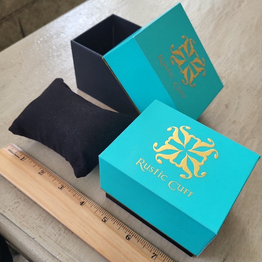 Rustic Cuff Teal and Gold Gift Box